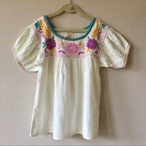 Multicolored White Top